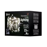 LED nano fényfüzér,ezüst,10m,kültéri és beltéri,hideg fehér ZY1427T / D3AC01