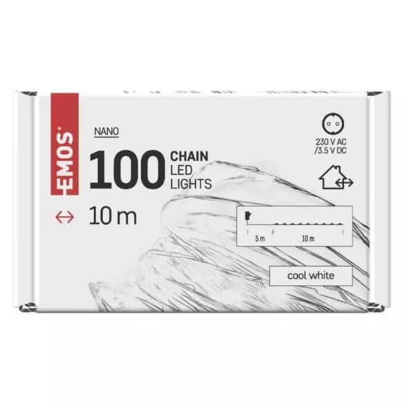 LED nano fényfüzér,ezüst,10m,kültéri és beltéri,hideg fehér ZY1427T / D3AC01