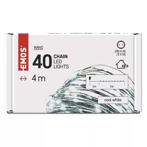 LED nano fényfüzér, zöld,4 m, kültéri és beltéri, hideg fehér ZY1912T / D3AC03