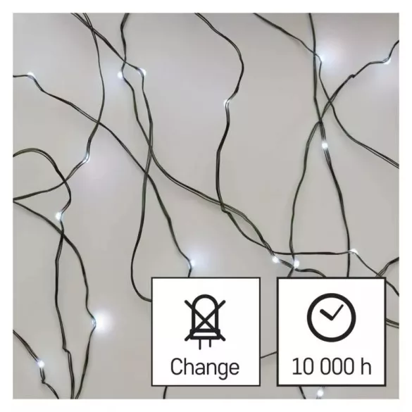 LED nano fényfüzér, zöld,4 m, kültéri és beltéri, hideg fehér ZY1912T / D3AC03