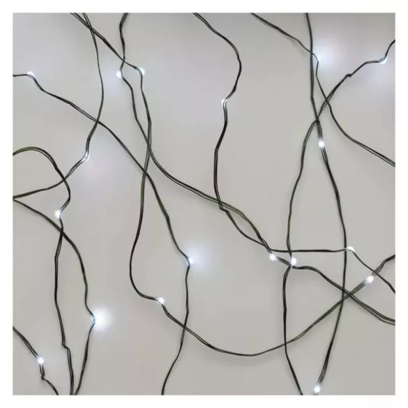 LED karácsonyi nano fényfüzér,zöld,7,5m,kültéri és beltéri,hideg fehér ZY1913T