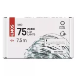 LED karácsonyi nano fényfüzér,zöld,7,5m,kültéri és beltéri,hideg fehér ZY1913T