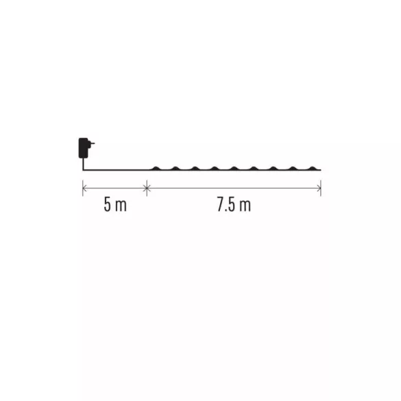 LED karácsonyi nano fényfüzér,zöld,7,5m,kültéri és beltéri,hideg fehér ZY1913T