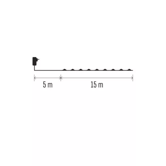 LED nano fényfüzér, zöld, 15m,kültéri és beltéri, hideg fehér ZY1914T / D3AC05