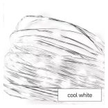 LED karácsonyi nano fényfüzér, ezüst, 0,9 m, 2x AA, beltéri, hideg fehér, ZY2196