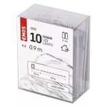 LED karácsonyi nano fényfüzér, ezüst, 0,9 m, 2x AA, beltéri, hideg fehér, ZY2196