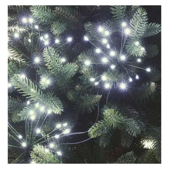 LED fényfüzér – fürtök, nano, 8 m, beltéri, hideg fehér, időzítő D3AC10