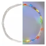 LED karácsonyi nano fényfüzér, 1,9 m, 2x AA, beltéri, többszínű, időzítő ZY1951