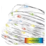 LED karácsonyi nano fényfüzér, 1,9 m, 2x AA, beltéri, többszínű, időzítő ZY1951