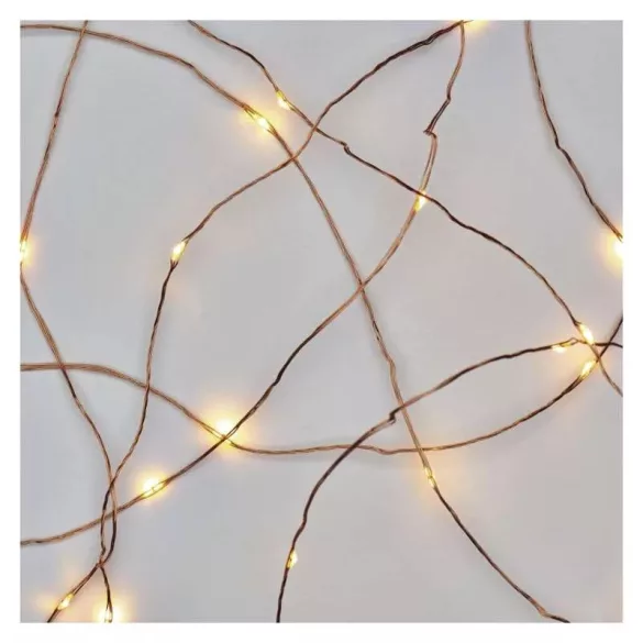 EMOS LED kar.nano fényfüzér,réz,10 m,kültéri-beltéri,meleg fehér, időzítő D3AW02