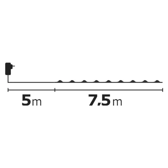 LED nano fényfüzér,zöld,7,5m,kültéri és beltéri,meleg fehér  ZY1916T / D3AW04