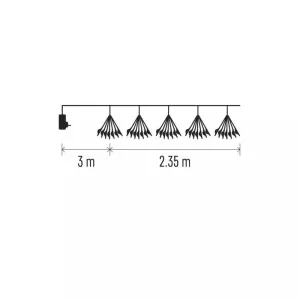 LED fényfüzér – fürtök, nano, 2,35 m, beltéri, meleg fehér, időzítő D3AW08