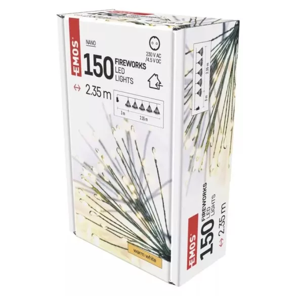 LED fényfüzér – fürtök, nano, 2,35 m, beltéri, meleg fehér, időzítő D3AW09