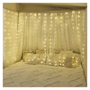 LED karácsonyi drop fényfüggöny, 1,7 x 1,5 m,kül- és beltéri,meleg fehér,D3CW02