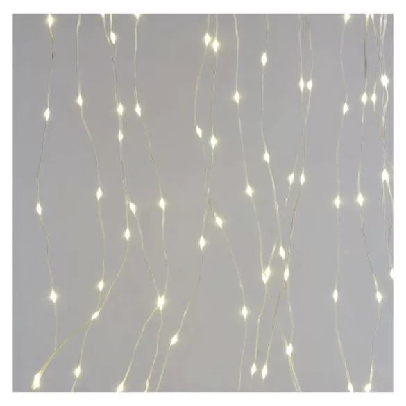 LED karácsonyi drop fényfüggöny, 1,7 x 1,5 m,kül- és beltéri,meleg fehér,D3CW02