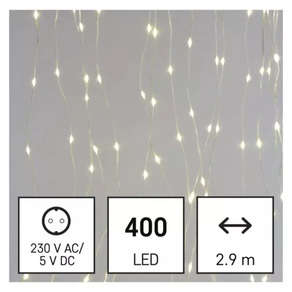 LED karácsonyi drop fényfüggöny, 2,9 x 2 m,kül- és beltéri,warm white,D3CW04