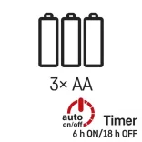 LED karácsonyi nano fényfüzér – süni, 2,4 m, 3x AA, beltéri, hideg fehér, ZY2045