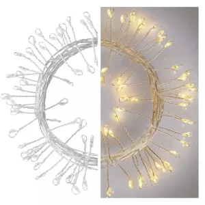 LED karácsonyi nano fényfüzér – süni, 2,4 m, 3x AA, beltéri, meleg fehér, ZY2044