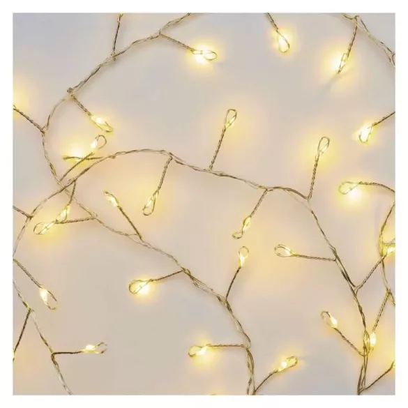 LED karácsonyi nano fényfüzér – süni, 2,4 m, 3x AA, beltéri, meleg fehér, ZY2044