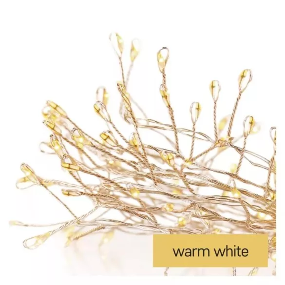 LED karácsonyi nano fényfüzér – süni, 2,4 m, 3x AA, beltéri, meleg fehér, ZY2044