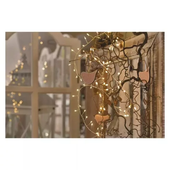 LED karácsonyi nano fényfüzér – süni, 2,4 m, 3x AA, beltéri, meleg fehér, ZY2044