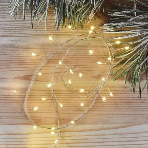 LED karácsonyi nano fényfüzér – süni, 2,4 m, 3x AA, beltéri, meleg fehér, ZY2044