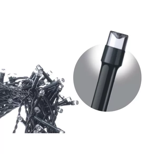 LED fényfüzér, 18 m, kültéri és beltéri, hideg fehér, időzítő ZY0804T / D4AC04