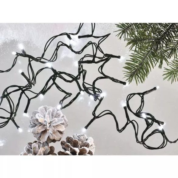 LED fényfüzér, 18 m, kültéri és beltéri, hideg fehér, időzítő ZY0804T / D4AC04