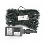 LED karácsonyi fényfüzér,18m,kültéri és beltéri,hideg fehér,programokkal ZY2159