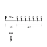 EMOS FÉNYFÜZÉR CLASSIC 12M 120LED IP44 IDŐZÍTŐ SZÍNES ZY0813T / D4AM03