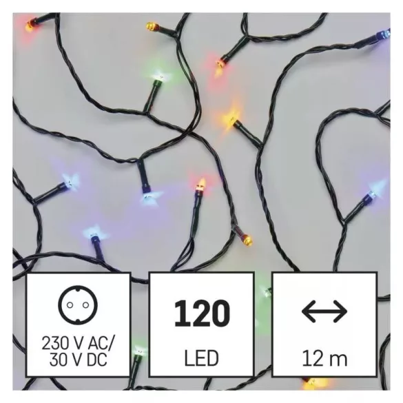 EMOS FÉNYFÜZÉR CLASSIC 12M 120LED IP44 IDŐZÍTŐ SZÍNES ZY0813T / D4AM03