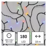 LED karácsonyi fényfüzér, 18 m, kültéri és beltéri,többszínű,programokkal D4AM09