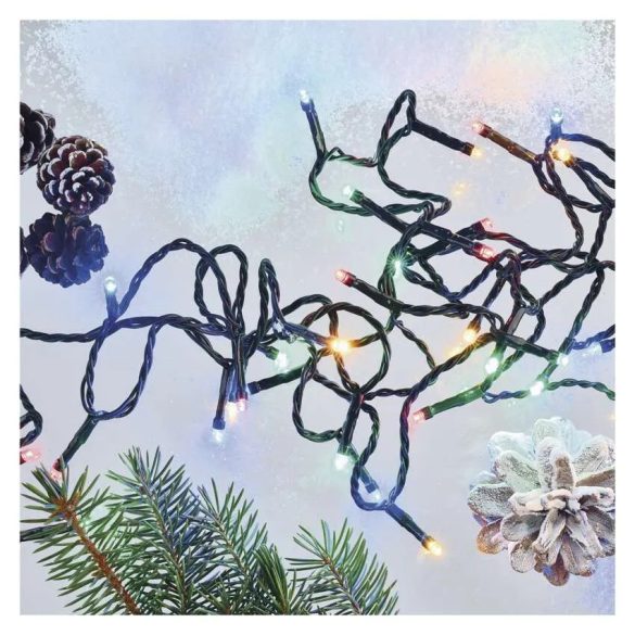 EMOS LED fényfüzér, 50 m, kültéri és beltéri, többszínű, progr, időzítő, D4AM26