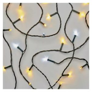 LED karácsonyi fényfüzér,villogó,8m,kültéri és beltéri,meleg/hideg fehér D4AN01