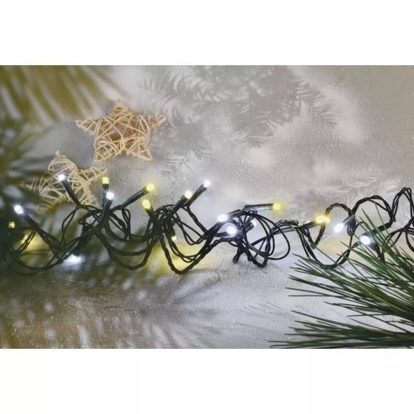 LED karácsonyi fényfüzér,villogó,8m,kültéri és beltéri,meleg/hideg fehér D4AN01