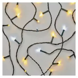   LED karácsonyi fényfüzér,villogó,12m,kültéri és beltéri,meleg/hideg fehér D4AN02