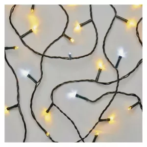 LED karácsonyi fényfüzér,8m,kültéri és beltéri,meleg/hideg fehér,időzítő D4AN04