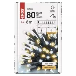 LED karácsonyi fényfüzér,8m,kültéri és beltéri,meleg/hideg fehér,időzítő D4AN04