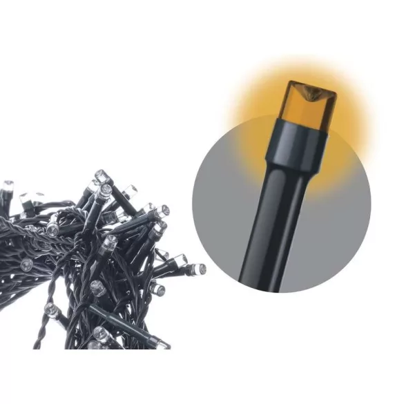 LED karácsonyi fényfüzér, 12 m, kültéri és beltéri, vintage, időzítő ZY1434T