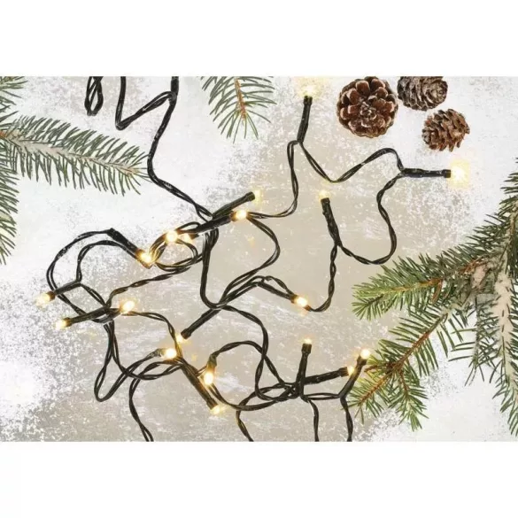 LED karácsonyi fényfüzér, 12 m, kültéri és beltéri, vintage, időzítő ZY1434T