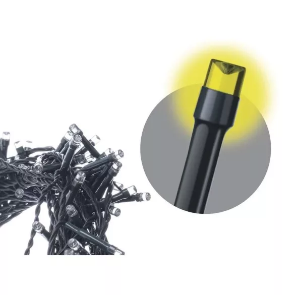 LED karácsonyi fényfüzér, 4 m, kültéri és beltéri, meleg fehér, időzítő ZY1701T