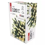 LED karácsonyi fényfüzér, zöld, 12 m, kültéri és beltéri, meleg fehér D4AW09