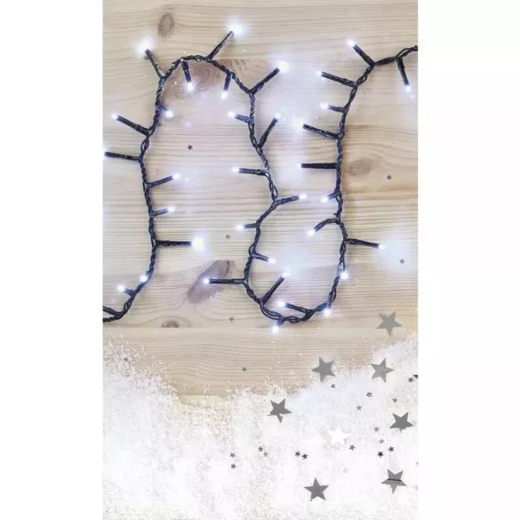 LED karácsonyi fényfüzér-süni,12m,kültéri és beltéri,hideg fehér, időzítőZY2183T