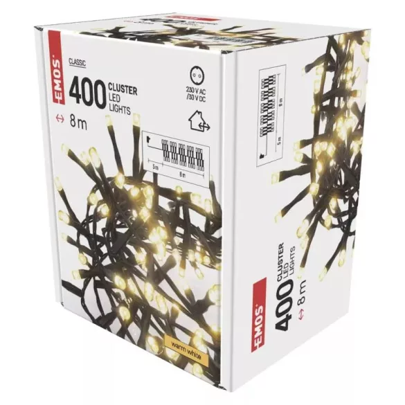 LED karácsonyi fényfüzér-süni,8m,kültéri és beltéri, meleg fehér, időzítő ZY2035