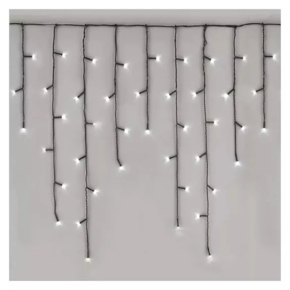 LED karácsonyi jégcsapok,10m,kültéri és beltéri,hideg fehér,programokkal ZY1448