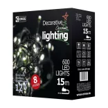 LED karácsonyi jégcsapok,10m,kültéri és beltéri,hideg fehér,programokkal ZY1448