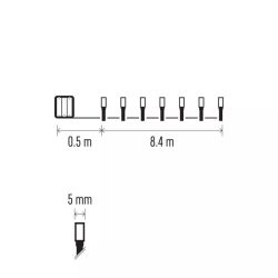   LED karácsonyi fényfüzér, 8,4 m, 3x AA, kültéri és beltéri, meleg fehér ZY2056