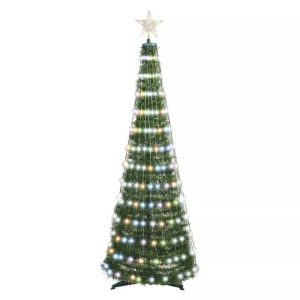 LED karácsonyfa fényfüzérrel és csillaggal,1,8 m,beltéri,RGB,távirányító D5AA03
