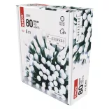 LED karácsonyi fényfüzér,cseresznye,8m, kültéri és beltéri,hideg fehér ZY0901T