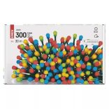 LED karácsonyi fényfüzér, cseresznye,30m,kültéri és beltéri,többszínű ZY1610T